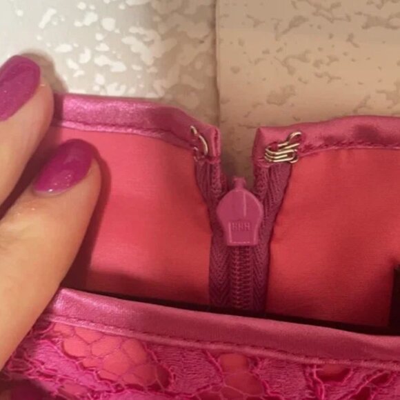 NWT Adrianna Papell Pink Lace Sheath Pocket Dress - Picture 11 of 13